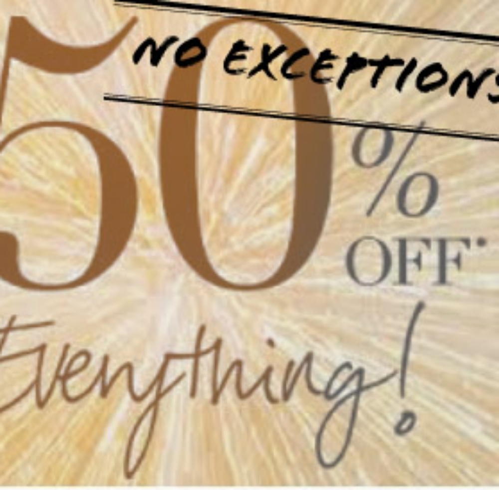Everything on my page is half off today